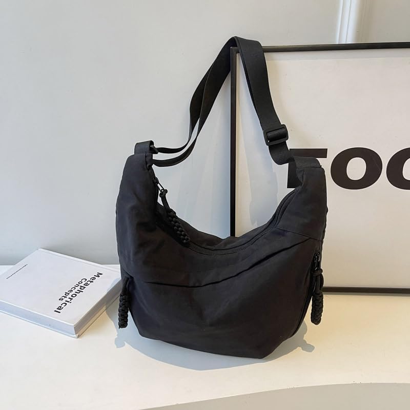 EMGILL Nylon Crescent Crossbody Bag for Women Shoulder Tote Handbag Casual Sling Bag Dumpling Purse Bag for Outdoor Travel - Image 4